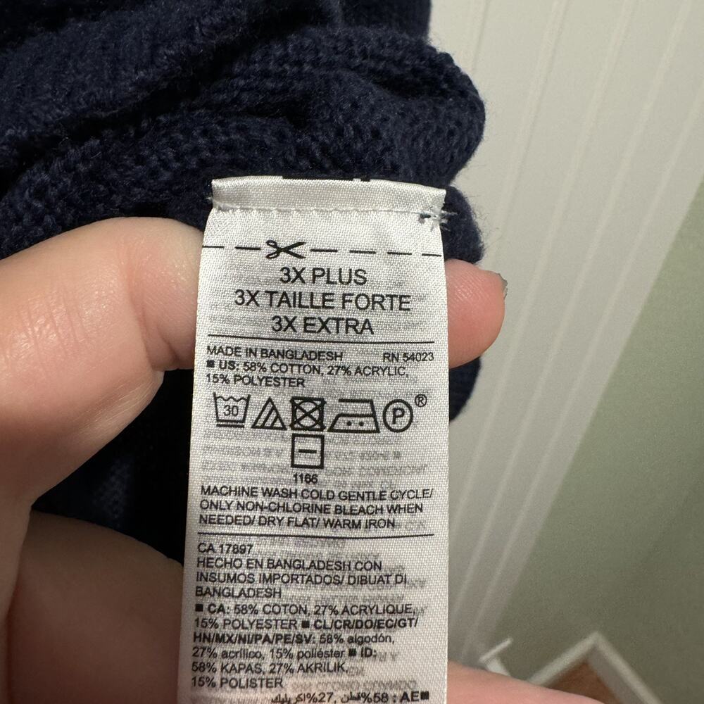 Old Navy Fair Isle Sweater Navy Blue Plus Size 3X Tunic Length - Picture 4 of 5
